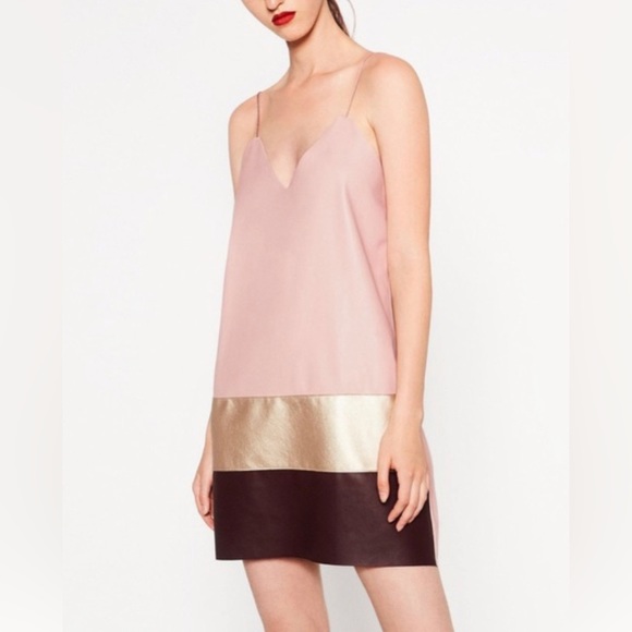 ZARA Faux Leather Shift Dress Small NEW without tag - Picture 2 of 14
